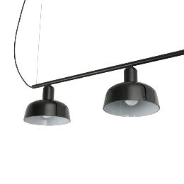 Lampara lineal TATAWIN S Colgante cristal negro Faro