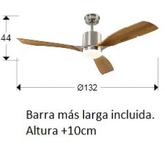 Ventilador ANEMOS - Schuller - Motor DC Luz LED Ø132cm