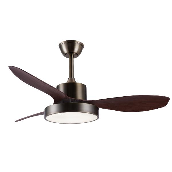 Ventilador Celeste XL Cuero satinado - Motor DC. Luz LED. 120cmØ.