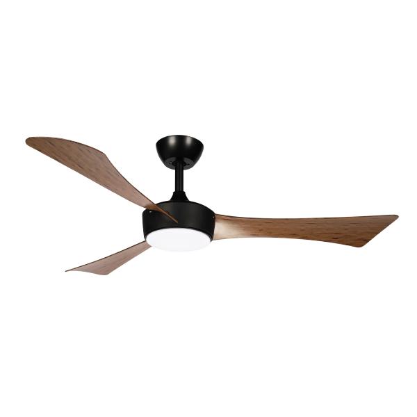 Ventilador Tormos Negro Roble Fabrilamp - Motor DC Ø132cm