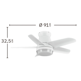 Ventilador Neutron Blanco Haya Fabrilamp - Motor DC Ø91cm