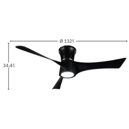 Ventilador Tianas Negro Fabrilamp - Motor DC Ø132cm