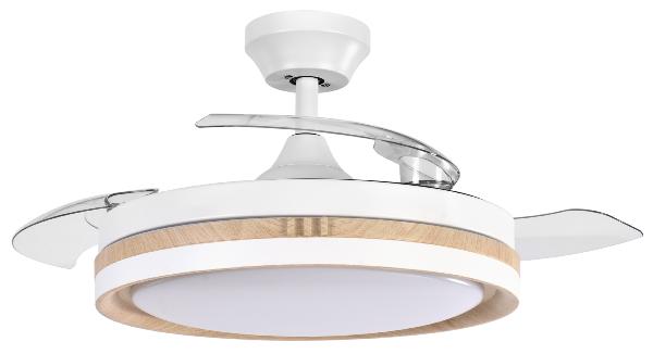 Ventilador Viper Fabrilamp Blanco Madera - Motor DC Ø107cm