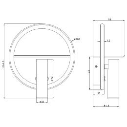 Aplique led PALMER negro led 8w 470lm 3000k - ALEMAR