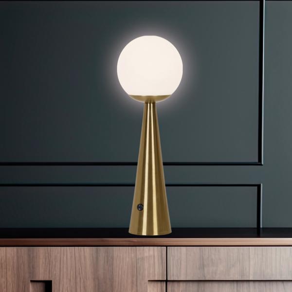 Sobremesa PATRICK latón-opal 1 x 25w e-27 - ALEMAR