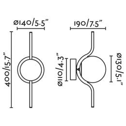 Aplique LE VITA negro LED Faro