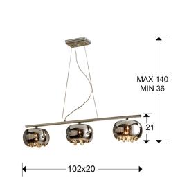 Lampara Argos Schuller - Lampara linea 3 tulipas - LED