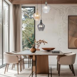 Colgante AINA latón - ambar 1 x 60w e-27 - ALEMAR