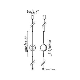 Colgante/pie de salón LE VITA negra LED Faro