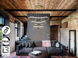 NAOS-LAMPARA ORO ROSA 3 AROS D80 DIM - ILUMINACION i3 By SCHULLER