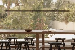 Lampara lineal VICO 1150 negra con florón Faro Barcelona