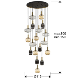 Lampara NORMA 18 luces - Schuller. Bombilla E27