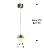 Colgante Sphere Schuller - Ø 12cm tono laton