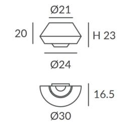 Aplique de pared Banyo OLE Ø30cm - Varias Tonalidades