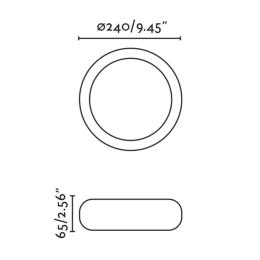 Plafon exterior ANGA 240 gris oscuro Faro