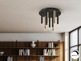 PLAFON VARAS ORO/NEGRO 9L - SCHULLER