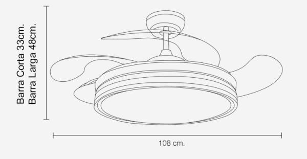 ventilador de techo calima mimax medidas