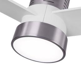 Ventilador TEO Níquel/Blanco - Fabrilamp  Motor DC, luz LED Ø139cm