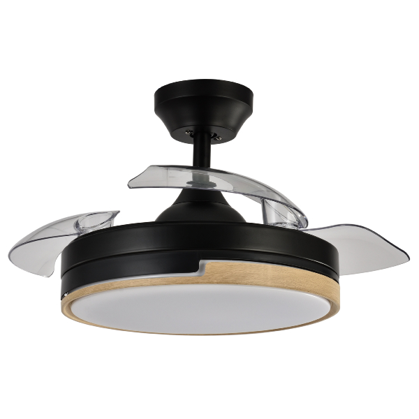 Ventilador OLIMPIA Mini Negro Madera Fabrilamp - Motor DC Ø91cm