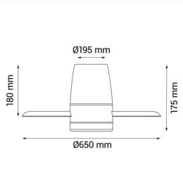 Ventilador MONTY Sulion -  Motor DC. 65cm Ø. Luz LED