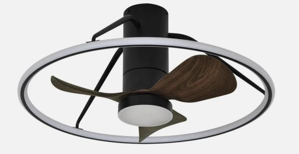 Ventilador Oporto Mini Negro Fabrilamp - Motor DC Ø66cm