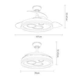 Ventilador Turia Negro Fabrilamp - Motor DC Ø107cm