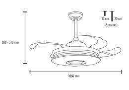 Ventilador Maestro Mimax - 107cm Aspas retractiles