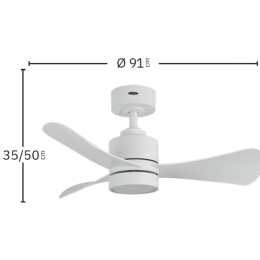 Ventilador Zepelin Blanco Haya Fabrilamp - Motor DC Ø91cm