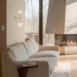 Aplique 2 L.GALAXIA latón ambar 2 x 28w g-9 - ALEMAR