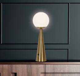 Sobremesa PATRICK latón-opal 1 x 25w e-27 - ALEMAR