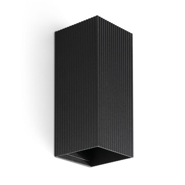 Aplique LUNE 2 Luces cuadrado negro estriado Faro