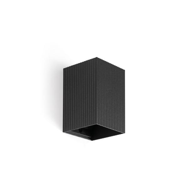 Aplique LUNE cuadrado estriado negro Faro Barcelona 