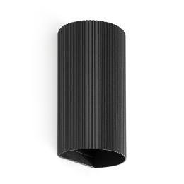 Aplique SOLE 2 Luces redondo negro estriado Faro