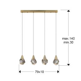 Lampara techo lineal AQUARIA Oro - Schuller - Luz LED