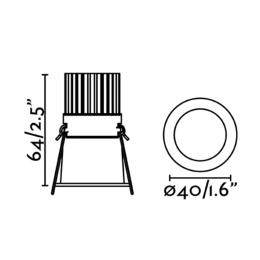 Empotrable FOX 40 negro LED 5W 2700K 25° Faro