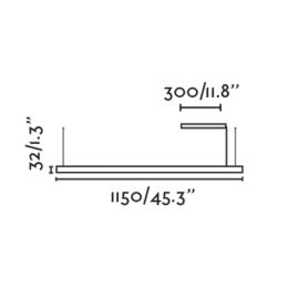 Lampara lineal VICO 1150 negra con florón Faro Barcelona