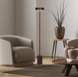 Pie salon FRESNO madera oscura led 12w 1000lm 4000k - ALEMAR