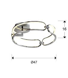 Plafón Colette Schuller - Cromo 47cm Ø. LED