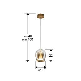 SUSPIRO LAMPARA DORADO/AMBAR D18 - SCHULLER