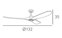 Ventilador MARÍN Níquel/Roble Fabrilamp  Motor DC Ø152cm