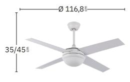 Ventilador CIRO Niquel/Wengue - Fabrilamp  Motor DC Ø117cm