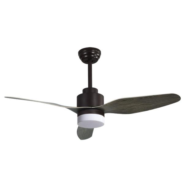 Ventilador GERONA Marrón Fabrilamp  Motor AC, luz LED Ø120cm