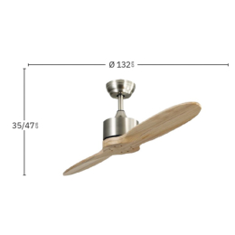 Ventilador LESTE Níquel/Haya Fabrilamp   Motor DC Ø132cm