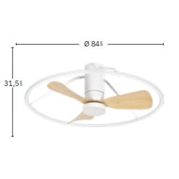 Ventilador Oporto Blanco Fabrilamp - Motor DC Ø84cm