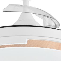 Ventilador OLIMPIA Mini Blanco Madera Fabrilamp - Motor DC Ø91cm