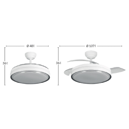 Ventilador Siux Blanco Fabrilamp - Motor DC Ø107cm