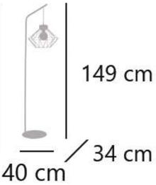 Pie salon ANTIBES negro-madera 1 x 60w e-27 - ALEMAR
