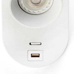 Aplique CORB blanco con USB A Faro Barcelona