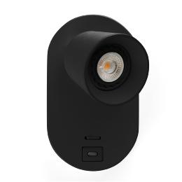 Aplique CORB negro con USB A Faro Barcelona