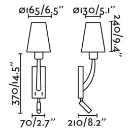 Aplique REM oro viejo mate/beige con lector LED Faro